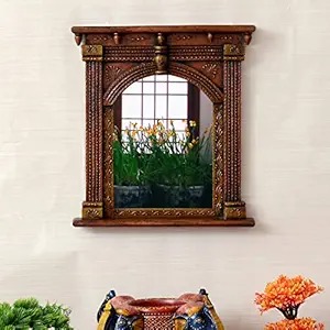 Wooden Hand-Painted Antique Finish Wall Mirror Frame