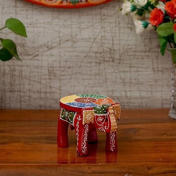 Wooden Handpainted Decorative Elephant Showpiece