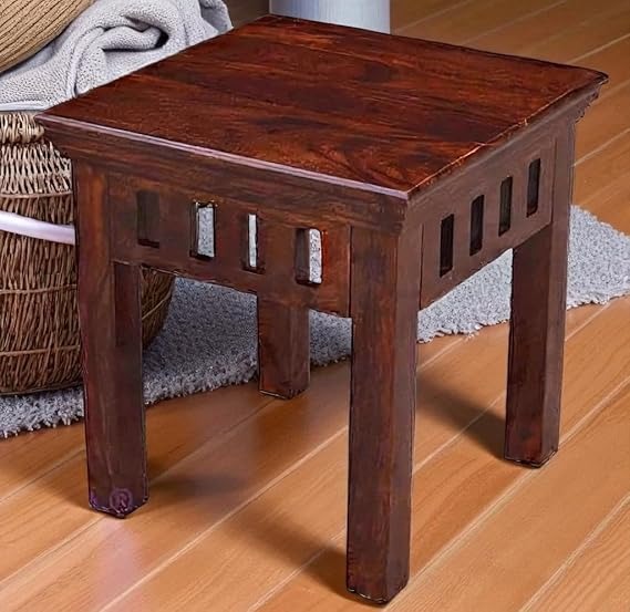 Solid Sheesham Wood Side Table Natural Finish