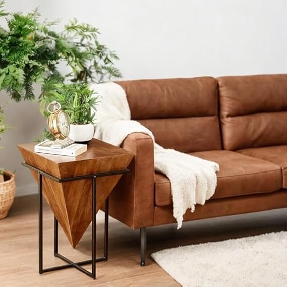 Brown Black Wooden Furniture with Iron Frame