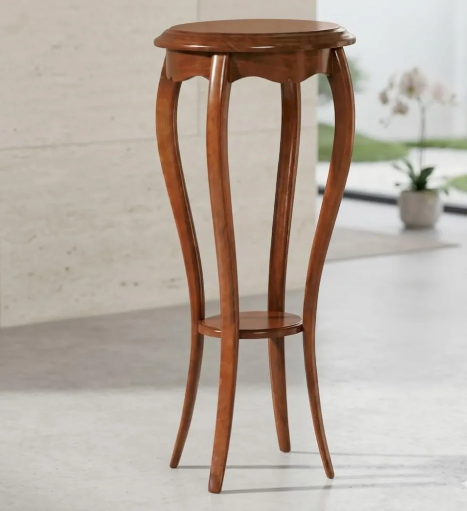 Brown Wooden Plant Stand Tall Design for Indoor Outdoor Use Durable Wooden Material Elegant Flower Pot Holder Space Saving Plant Rack Strong Build Stylish Home Garden Decor Stand