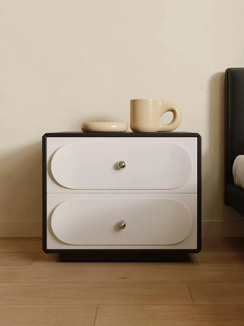 Bedside Table for Bedroom Use Durable Wooden Material Storage Night Stand Side Table Cream and Natural Finish Modern Design Strong Build Functional Home Furniture Organizer