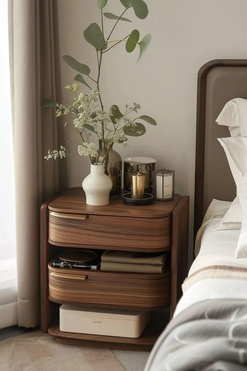 mango wood, bedside table, wooden table, side table, night stand, storage drawers, brown table, bedroom furniture, end table, compact table