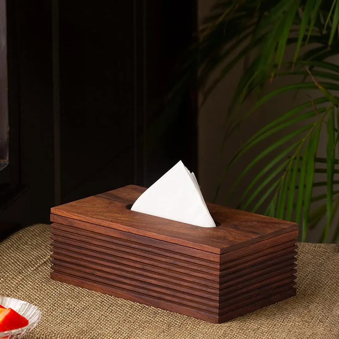 Wooden napkin holder for dining table use durable wood material tissue holder stand for kitchen and dining space organizer compact design for daily use easy access and neat storage solution