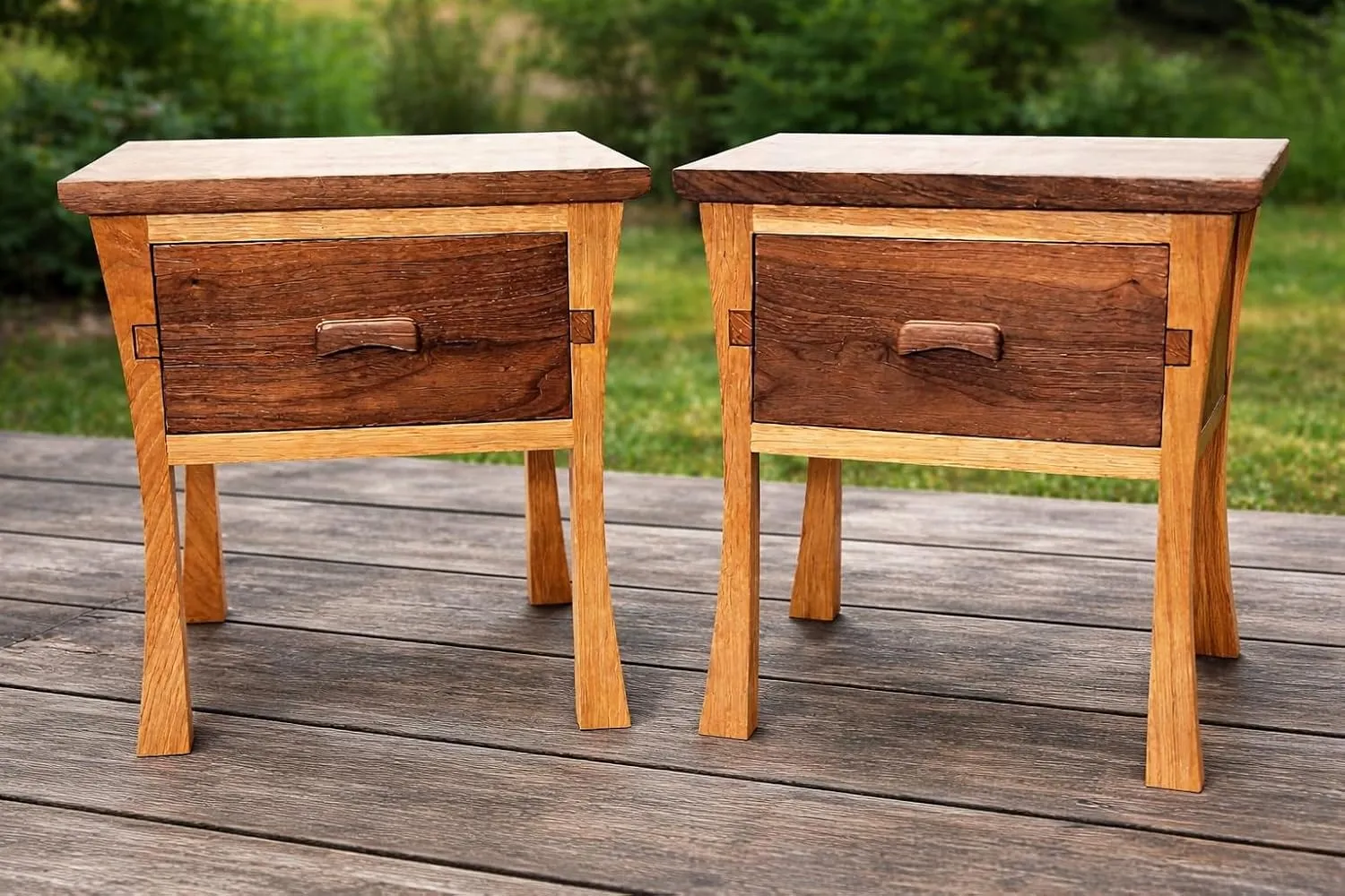 Wooden Bedside Cabinet Brown Solid Mango Wood Nightstand with Storage Drawers for Bedroom Use Bedside Table Organizer Durable Wooden Furniture for Home Storage and Night Essentials