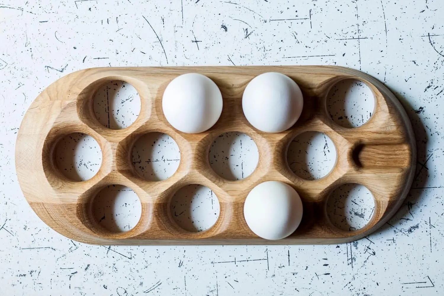 Egg Tray 12 Slots Wooden Natural Finish Egg Holder for Kitchen Storage Durable Wood Egg Organizer Tray for Fridge Counter Safe Egg Storage Rack for Home Daily Use Space Saving Design