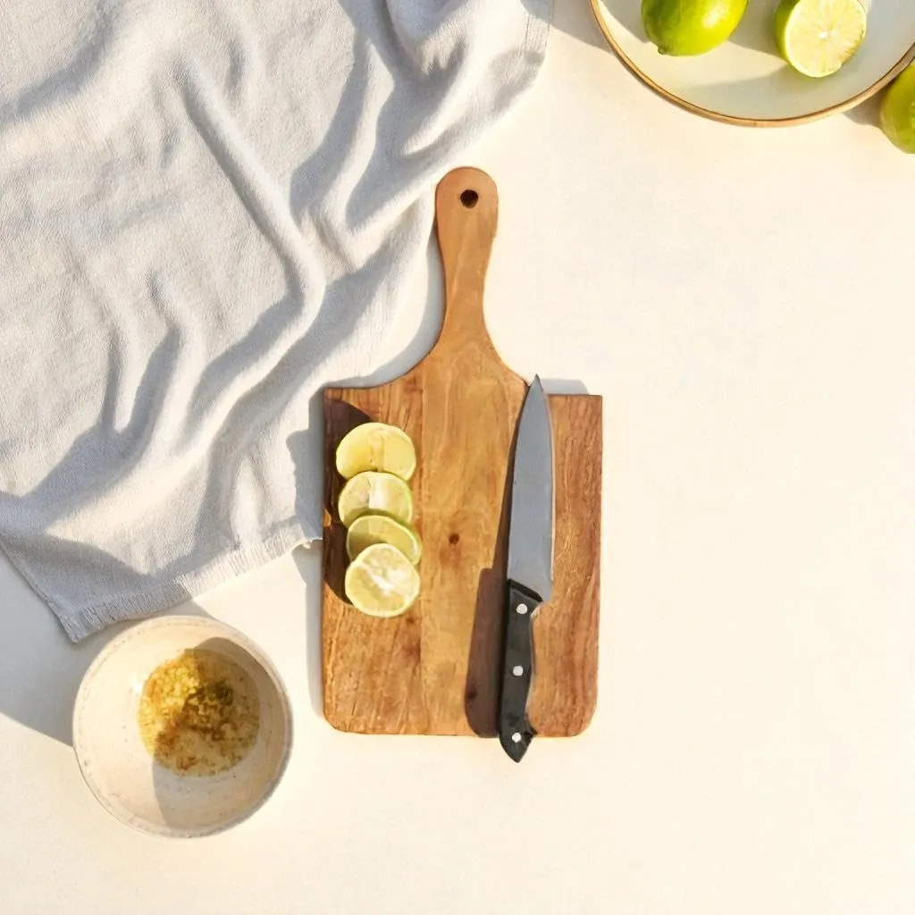 Natural Mango Wood Chopping Board Large Wooden Cutting Board for Kitchen Food Preparation Durable Wood Board for Cutting Chopping Slicing Vegetables Fruits Meat Home Kitchen Use