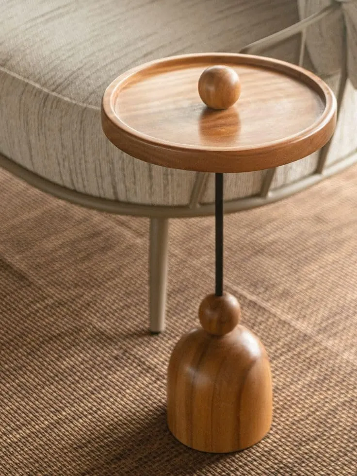 Wooden foldable coffee table for living room use durable wood and iron material side table for home furniture compact design portable table for daily use space saving solution