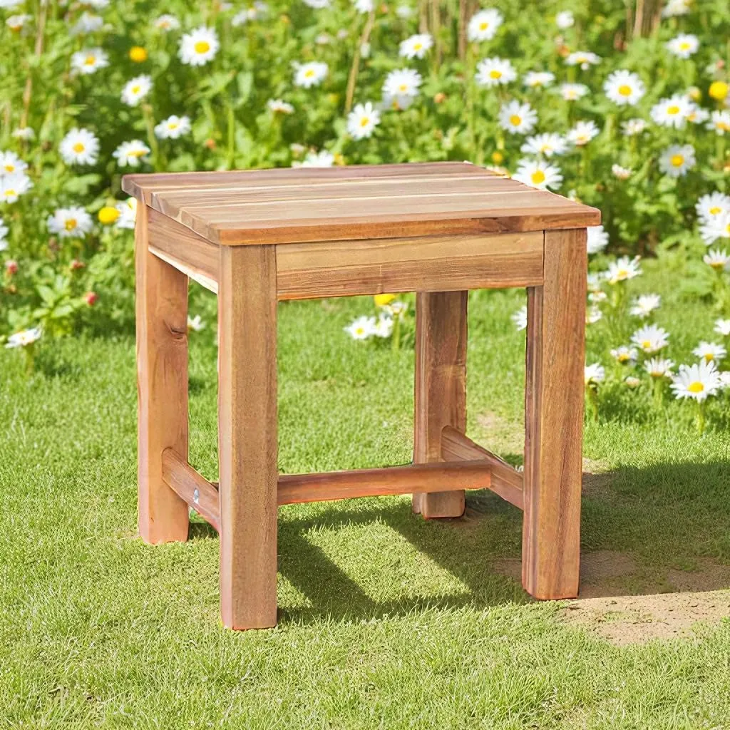 The wooden tone solid Mango Wood Stool for Sitting Multipurpose Seating Stool Solid Wood Furniture Natural Finish Wooden Stool for Living Room Bedroom Use Durable Home Seating