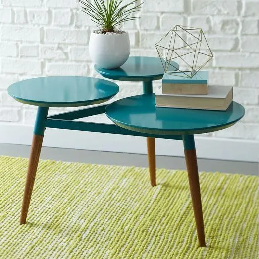 The wooden tone Accent Table Mid Century Modern Wooden Side Table Foldable Design