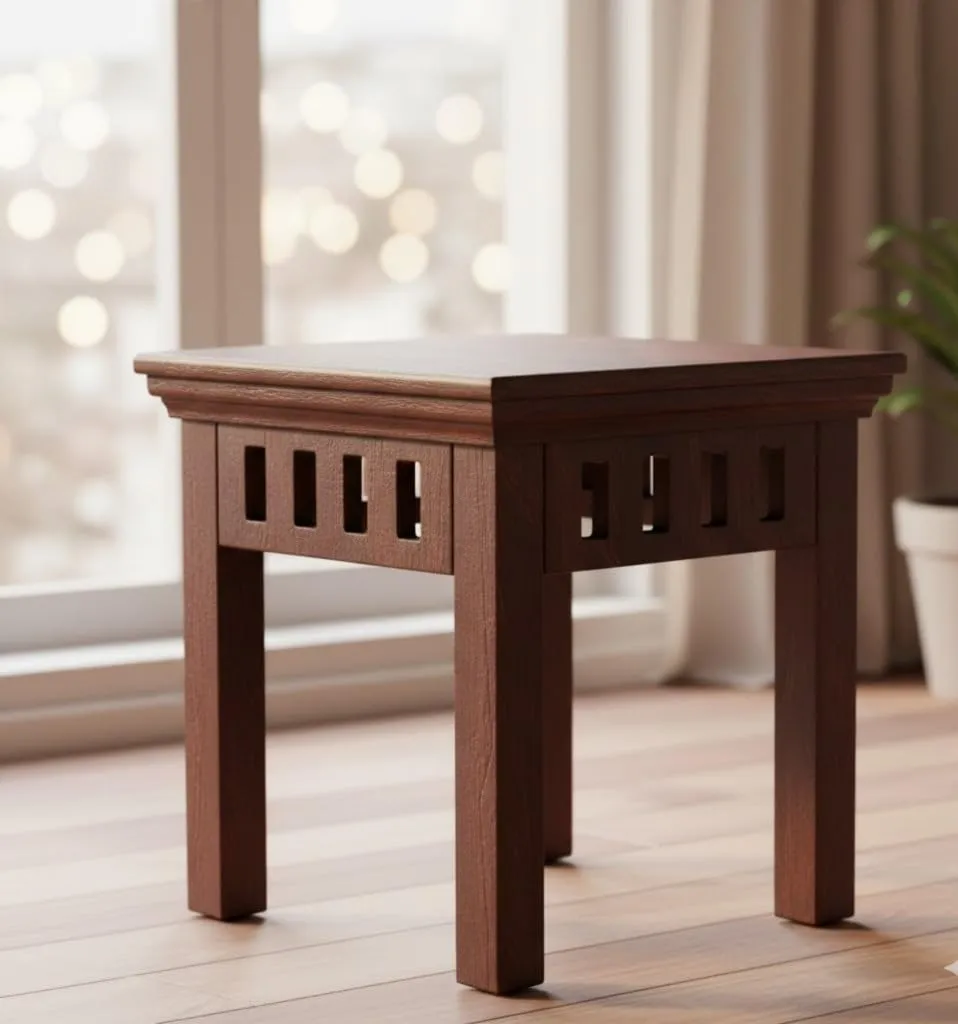 The wooden tone Sheesham Wood Side Table Handcrafted Wooden Table for Living Room Use
