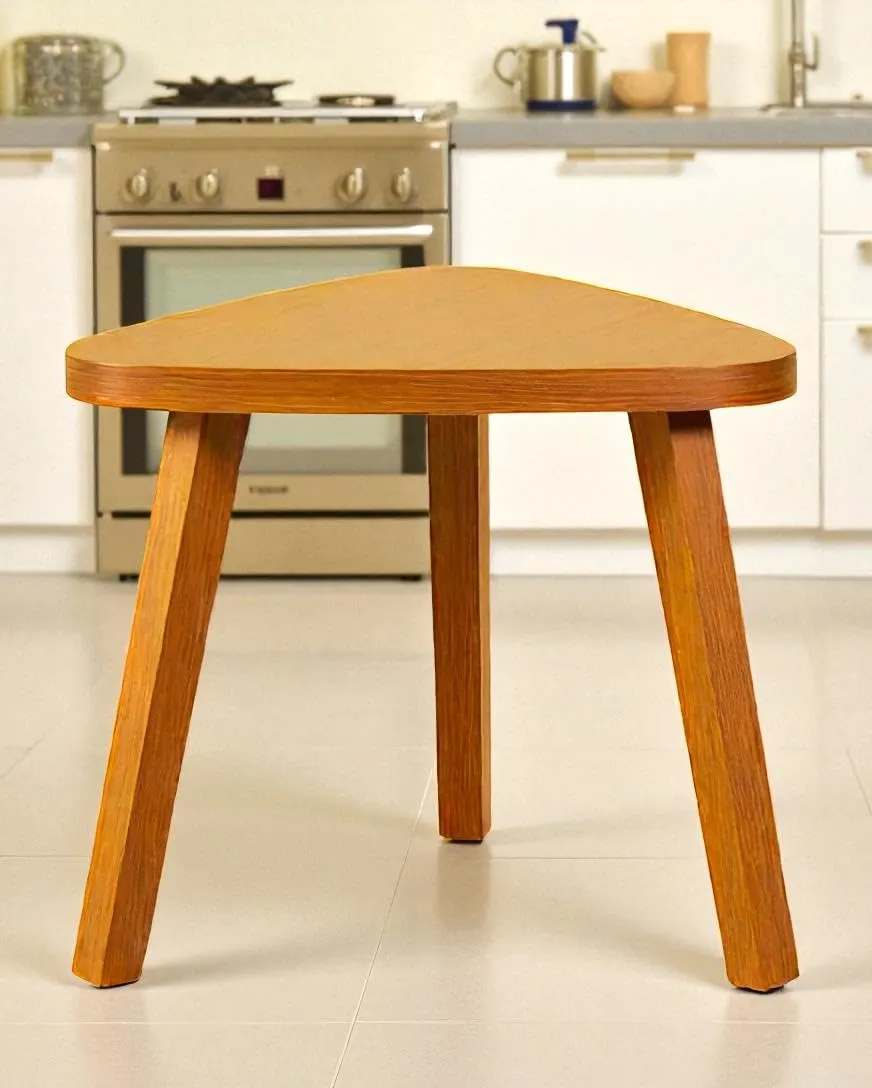 The wooden tone Triangle Coffee Table Foldable Wooden Side Table 3 Leg Modern Design