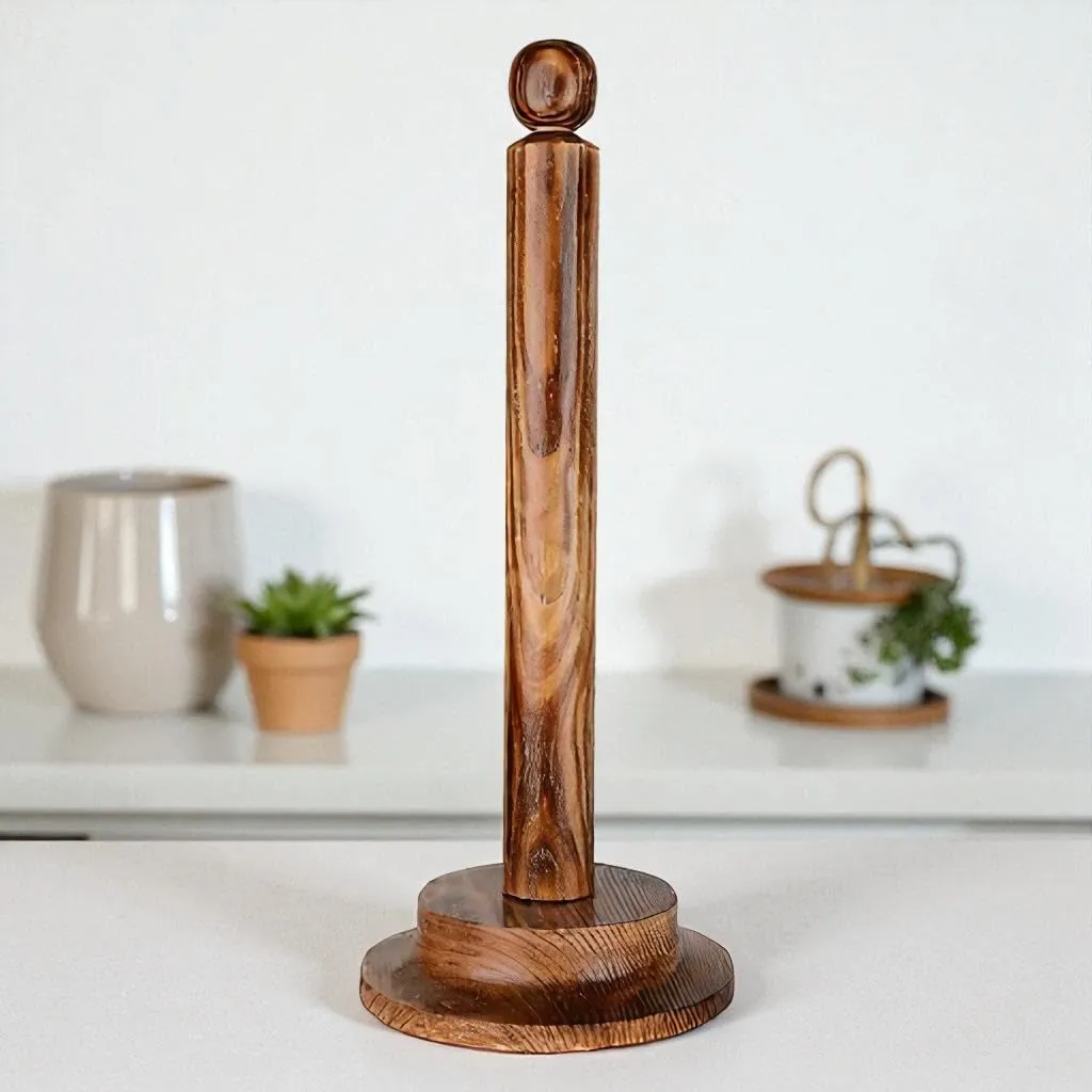 The wooden tone Natural Mango Wood Napkin Holder Stand for Kitchen Dining Table Wooden Tissue Holder for Home Table Organizer Decorative Table Accessory 