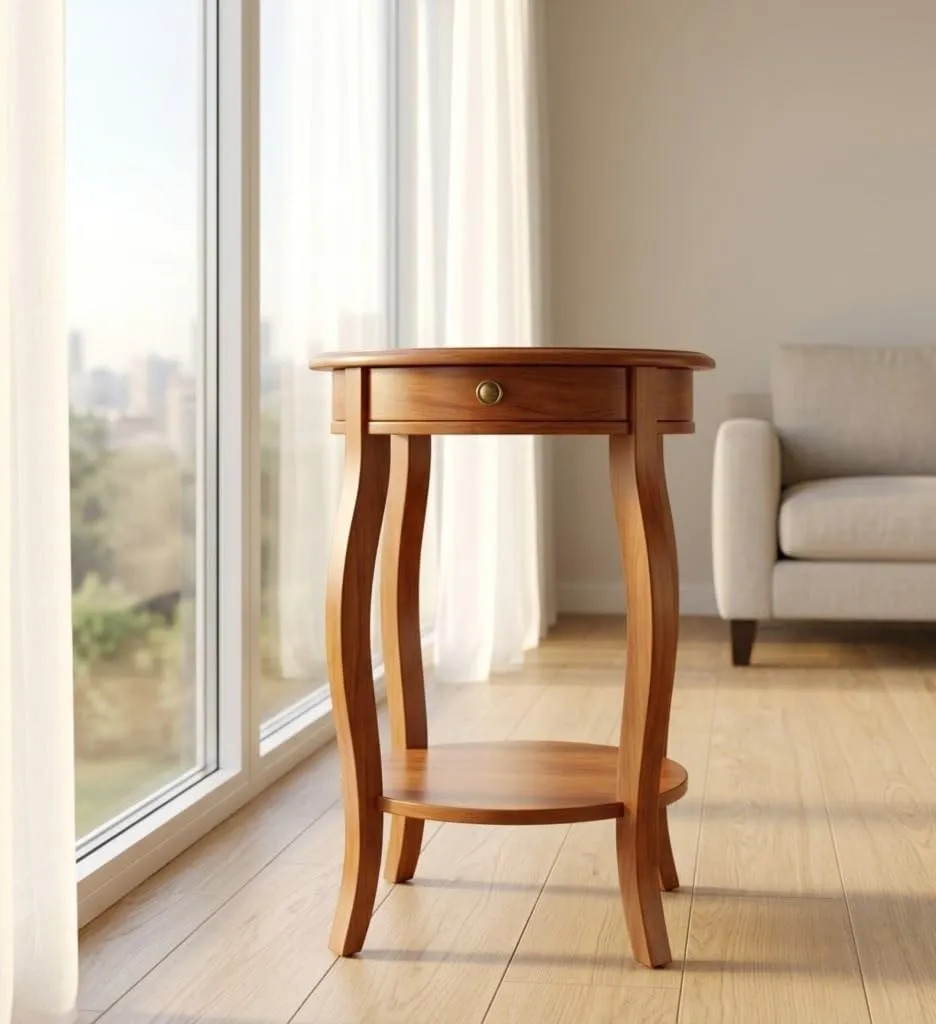 The wooden tone wooden stool with drawer for storage and seating made from wood