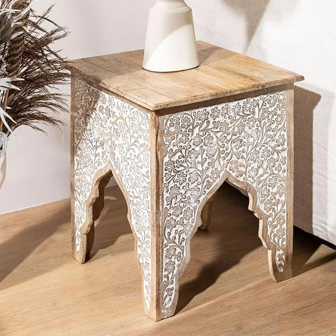 The wooden tone bedside table for bedroom use made from wood with compact storage design
