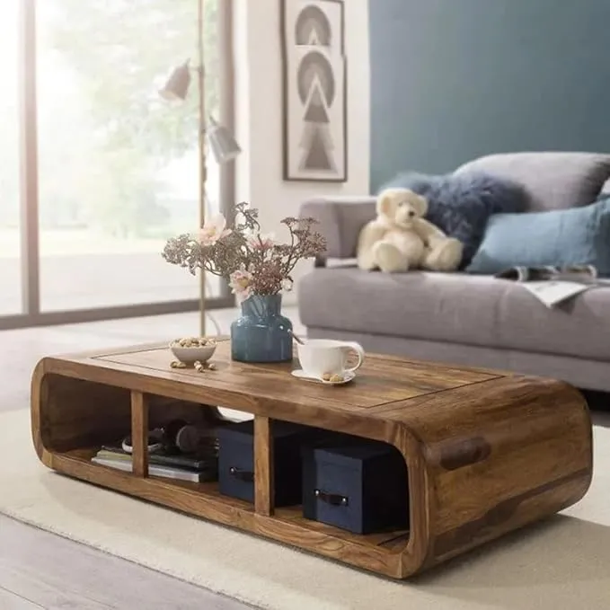 The wooden tone sheesham wood coffee table for living room use made from solid rose wood
