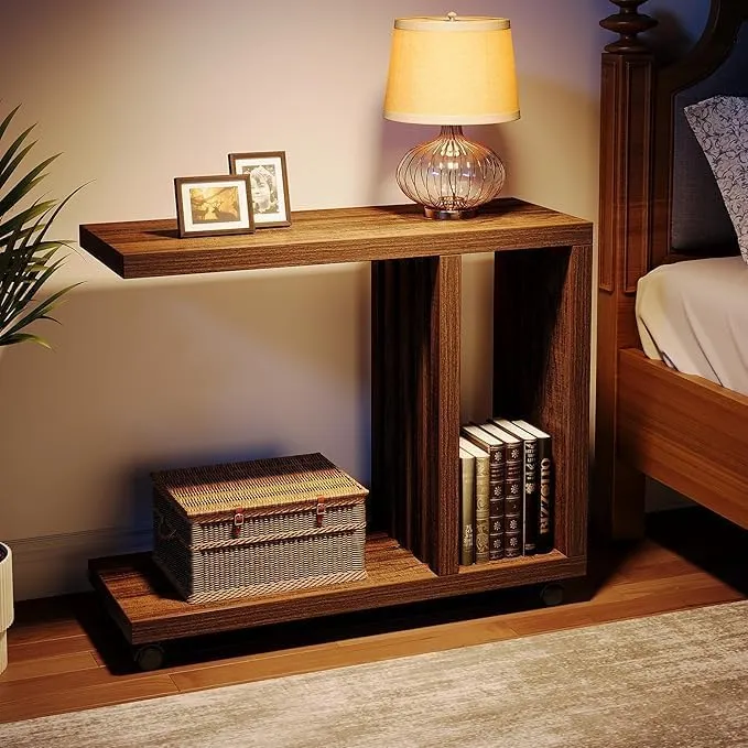 Wooden end table for living room side table durable wood material compact furniture for home use multipurpose table for daily needs space saving design for bedroom living room use