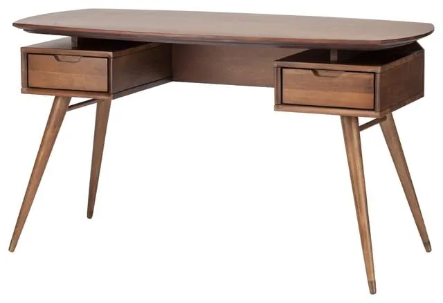 The wooden tone foldable console table with drawers for storage use made from wood
