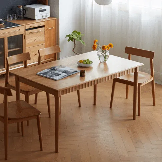 The Wooden Tone Dining Table for daily dining use crafted from durable wood material