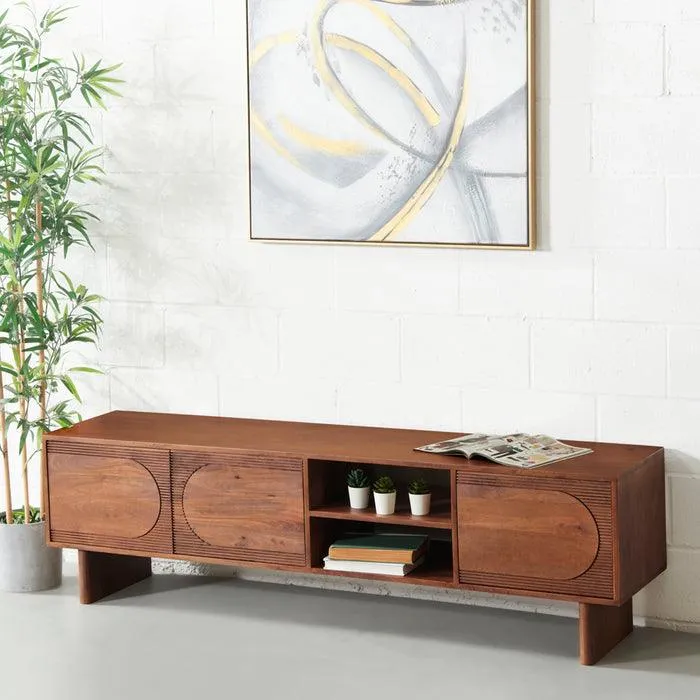 The Wooden Tone Lucius TV Unit for media storage and display crafted from durable wood material