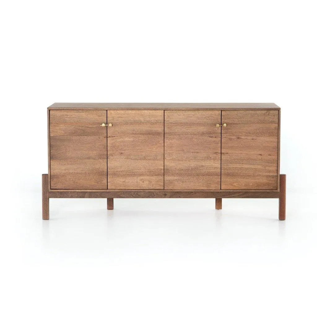 The Wooden Tone Storage Sideboard Cabinet for home organization use crafted from durable wood material