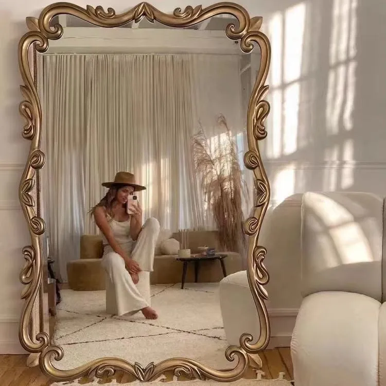 The Wooden Tone Floor Mirror Free Standing Framed Mirror for dressing use crafted from durable wood material