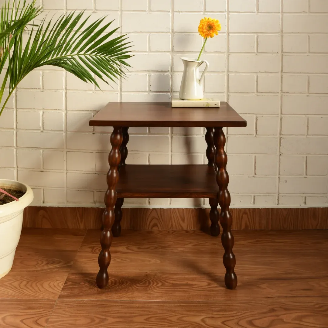 The Wooden Tone Coffee Table for Living Room and Bedside Use Crafted from Durable Wood in Light Brown Finish
