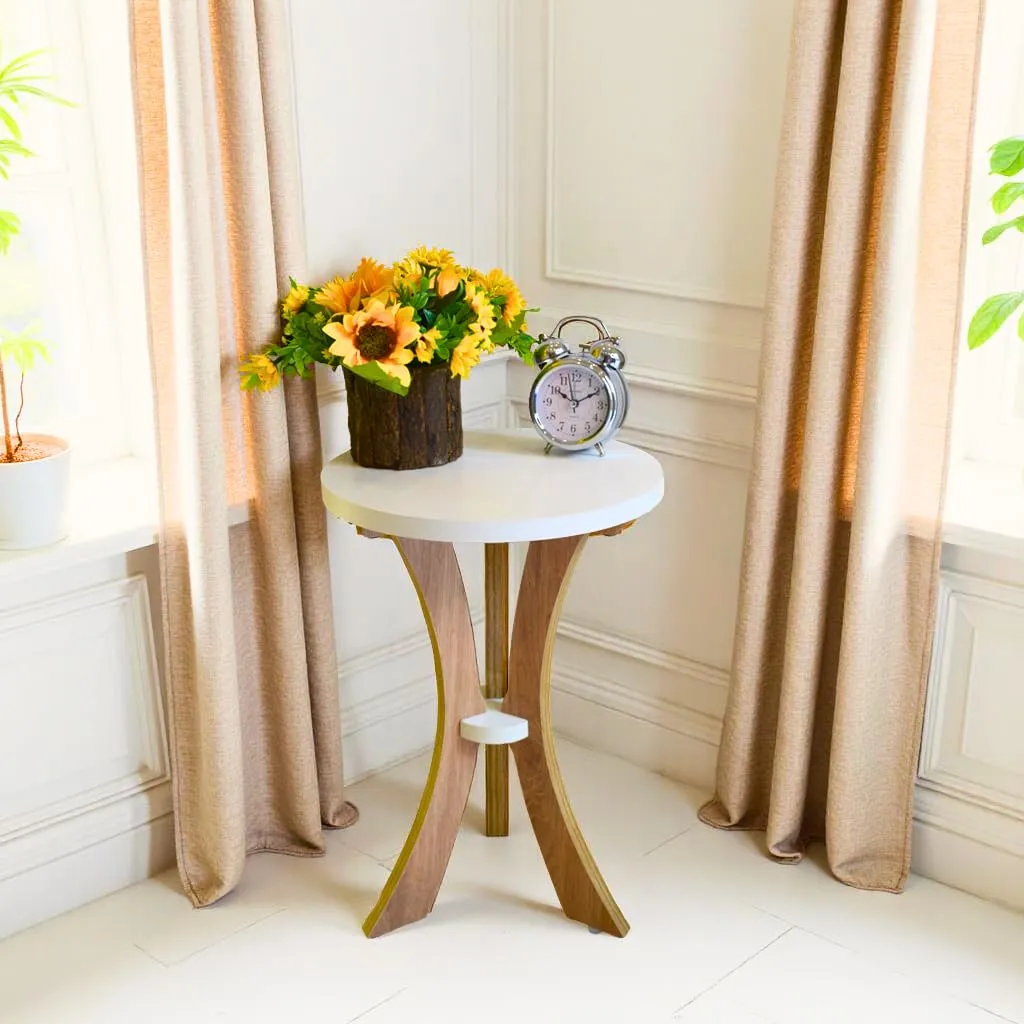 The Wooden Tone Wooden Coffee Table Foldable for Living Room Use Made with Wood and MDF in Brown and White Light Color