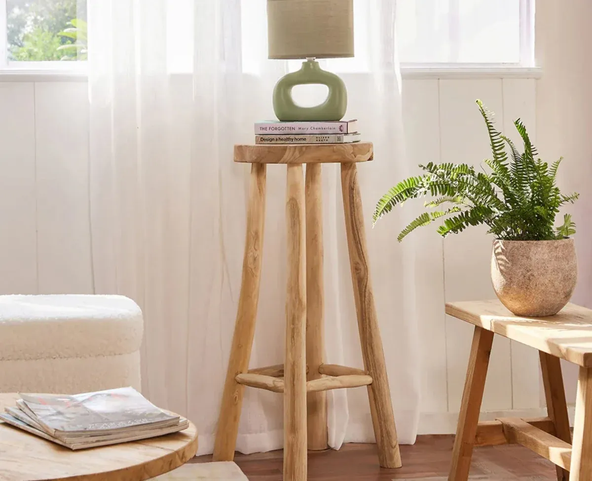 The Wooden Tone Planter Stand for Home Decor Use Made with Wood in Natural Light Color
