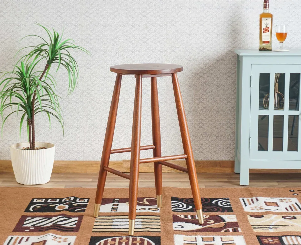 The Wooden Tone Planter Stand for Home Decor Use Made with Wood in Walnut Light Color