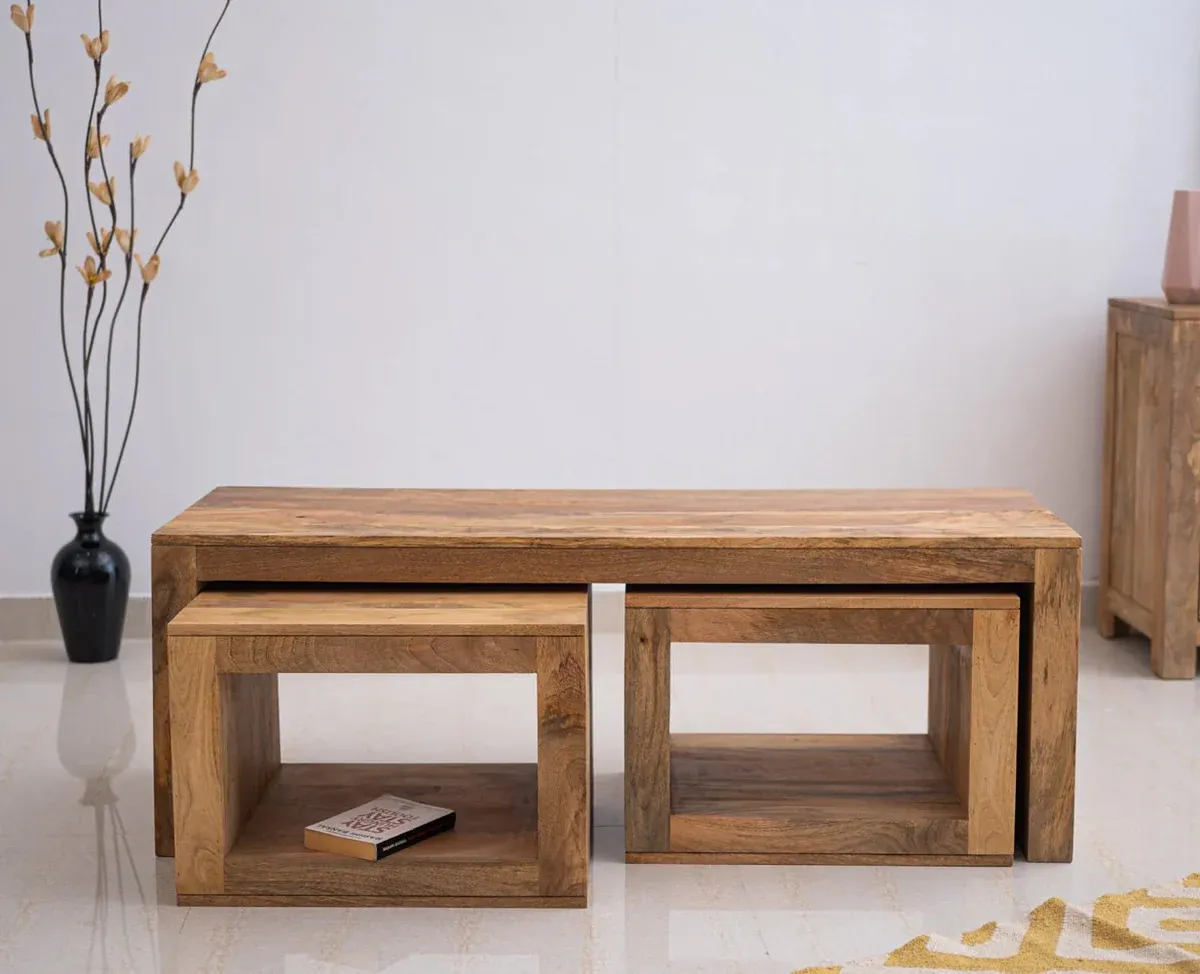 The Wooden Tone Wood 6 Drawer Chest of Drawer Natural Wood Storage Furniture for Bedroom Home Organization