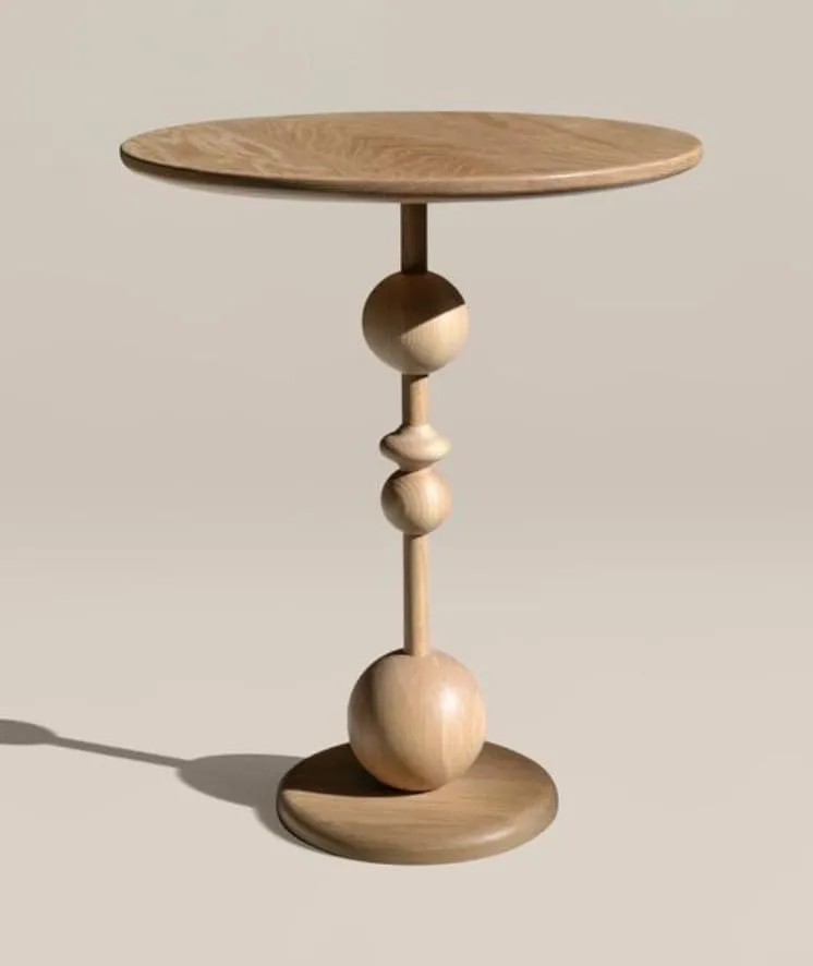 Foldable Coffee Table Natural Melamine Finish Round Center Table with Decorative Pedestal Design for Living Room Lounge Bedroom Office and Home Decor