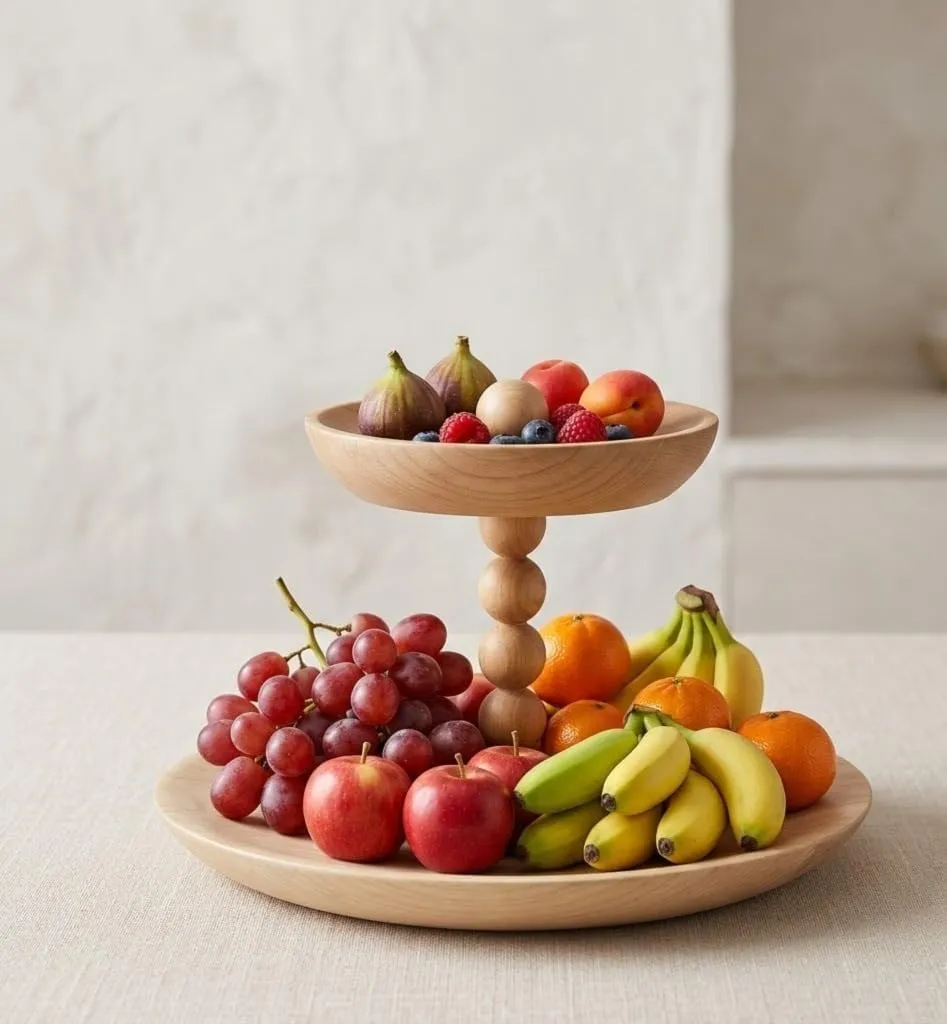 Wooden Cake Stand Foldable for Serving Display Use Natural Wood Dessert Stand Durable Cake Holder Tabletop Serving Stand for Home Kitchen Party Bakery Display Space Saving Design