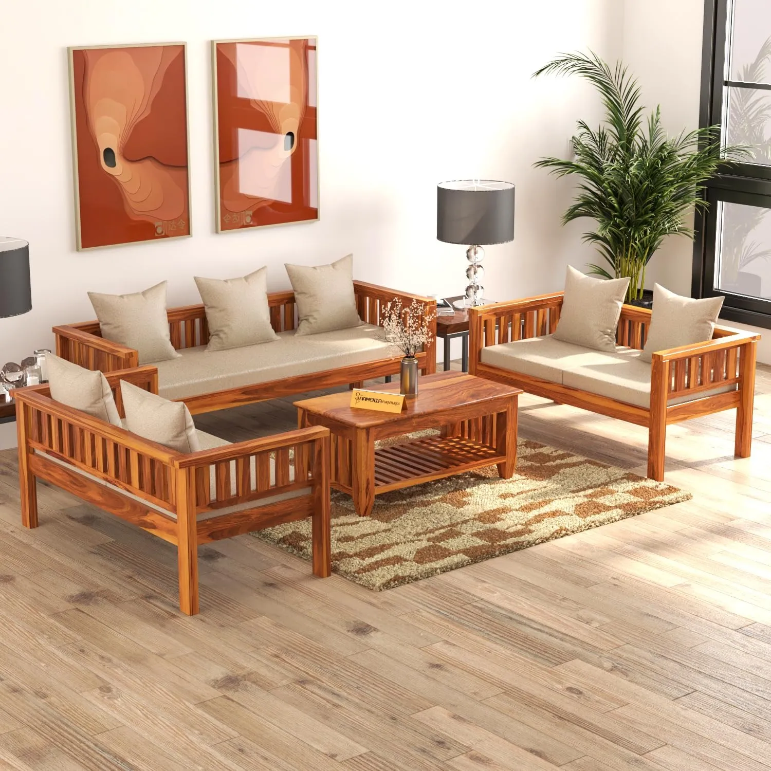 Wooden sofa set 