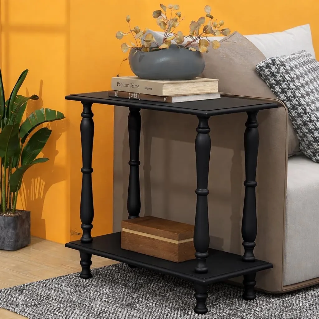 Foldable Coffee Table Rectangle Shape 4 Legs for Living Room Use Durable Wooden Material Space Saving Design Strong Center Table Easy Storage Multipurpose Use Black Finish Home Furniture