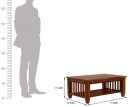 Premium Wooden Coffee Table for Living Room | Solid Sheesham Wood Center Table with Shelf Storage | Modern Brown Finish Tea Table for Home Décor