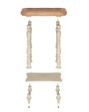 Wood End Table with Drawer, Off-White & Natural Finish, Farmhouse Accent Table, Small Side Table for Living Room or Bedroom, Wooden Furniture with Shelf Storage, 19"x19"x25"
