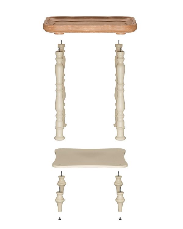 Wood End Table with Drawer, Off-White & Natural Finish, Farmhouse Accent Table, Small Side Table for Living Room or Bedroom, Wooden Furniture with Shelf Storage, 19"x19"x25" - Image 2