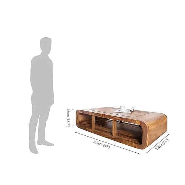 Wooden Coffee Table for Wood Center Coffee Table for Living Room Home with Storage | Tea Table Wooden | Center Table for Living Room - Image 3