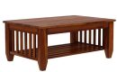 Premium Wooden Coffee Table for Living Room | Solid Sheesham Wood Center Table with Shelf Storage | Modern Brown Finish Tea Table for Home Décor
