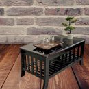 Premium Wooden Coffee Table for Living Room – Elegant Black Center Table with Storage Shelf – Modern Solid Wood Tea Table for Home, Hall, or Office Décor