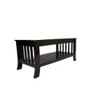 Premium Wooden Coffee Table for Living Room – Elegant Black Center Table with Storage Shelf – Modern Solid Wood Tea Table for Home, Hall, or Office Décor