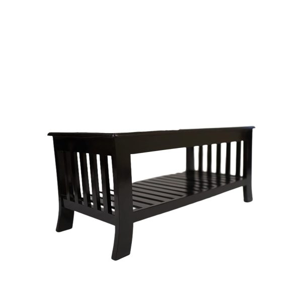 Premium Wooden Coffee Table for Living Room – Elegant Black Center Table with Storage Shelf – Modern Solid Wood Tea Table for Home, Hall, or Office Décor - Image 3