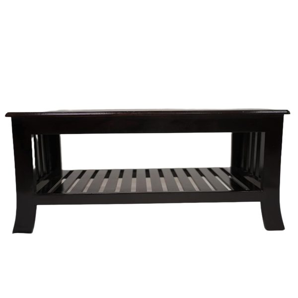 Premium Wooden Coffee Table for Living Room – Elegant Black Center Table with Storage Shelf – Modern Solid Wood Tea Table for Home, Hall, or Office Décor - Image 2