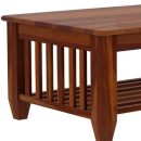 Premium Wooden Coffee Table for Living Room | Solid Sheesham Wood Center Table with Shelf Storage | Modern Brown Finish Tea Table for Home Décor