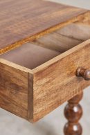 Solid Wood Brown Bedside Table – Rustic Nightstand with Storage, Handmade Mango Wood Side Table, Bedroom Furniture Set, Vintage Accent Table