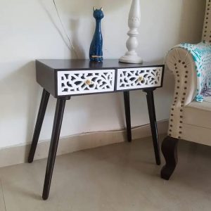 premium-solid-wood-rectangular-side-table-with-2-carved-drawers