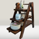 Modern 3-Tier Wooden Kitchen Storage Rack | Multipurpose Countertop Organizer Shelf for Utensils, Mugs, Jars | Durable Brown Solid Wood Rack for Home, Café, Dining & Display