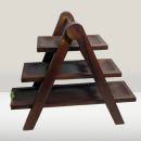 Modern 3-Tier Wooden Kitchen Storage Rack | Multipurpose Countertop Organizer Shelf for Utensils, Mugs, Jars | Durable Brown Solid Wood Rack for Home, Café, Dining & Display