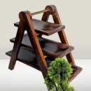 Modern 3-Tier Wooden Kitchen Storage Rack | Multipurpose Countertop Organizer Shelf for Utensils, Mugs, Jars | Durable Brown Solid Wood Rack for Home, Café, Dining & Display